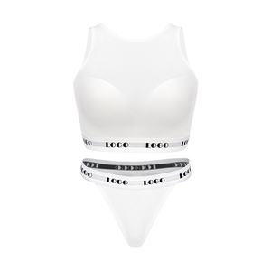 Conjunto <span class=keywords><strong>de</strong></span> sujetador y bragas sin tirantes <span class=keywords><strong>de</strong></span> fibra <span class=keywords><strong>de</strong></span> bambú para mujer, talla grande, con logo personalizado, ropa interior deportiva <span class=keywords><strong>de</strong></span> algodón, lencería femenina. - Product Image 6