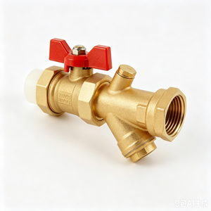 Válvula de control de entrada para colector de caldera, tipo Y, de latón grueso, con filtro, conexión roscada, PPR25/32, de fusión en caliente, de encendido/apagado - Product Image 2