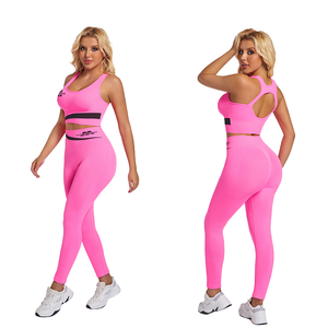 ชุดโยคะผู้หญิงคุณภาพสูง OEM กางเกงไร้ตะเข็บ ชุดชั้นในกีฬาแบบถอดได้พร้อมแผ่นรองหน้าอก ชุดกีฬาแบบมีเชือกผูก ระบายอากาศได้ดี - Product Image 4