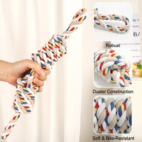 Jouet pour chien en corde à triple nœud pour mâcheurs agressifs, corde de tirage en coton, nettoyage des dents, soulagement des molaires, corde à mâcher, petite, moyenne, grande taille