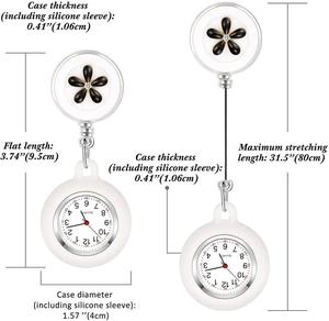 सिलिकॉन नर्स घड़ी नर्सों के लिए डॉक्टरों, क्लिप-पर फांसी अंचल नर्स घड़ी सिलिकॉन कवर ब्रोच एफओबी जेब घड़ी रील रीटेल - Product Image 5