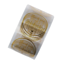 Impression personnalisée LOGO merci autocollants étiquettes auto-adhésif clair feuille d'or cercle autocollants vinyle étiquette transparente
