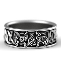 Bague Classique pour Homme Gaovo Viking Skeleton Zircon en Acier Inoxydable Plaqué Or Antique, Style Hip Hop Européen et Américain Tendance