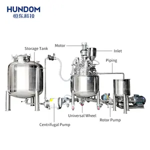 300L customized mayonnaise vacuum lifting stainless steel mixing tank with inline high shear mixer