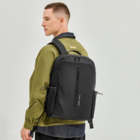 Sac à dos pour ordinateur portable résistant à l'eau en nylon, multi-poches, 15,6 pouces, sac à dos pour ordinateur portable pour hommes, bureau, voyage