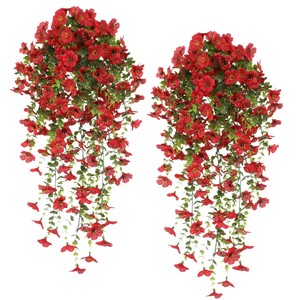 Guirlande artificielle de fleurs de violette en soie pour décoration murale, patio extérieur et maison, bouquet de 76 cm - Product Image 5