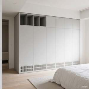 Armoire de chambre à coucher avec bureau, design personnalisé, style en bois, rangement de vêtements, meubles modernes, blanc, Lemari Pakaian - Product Image 3