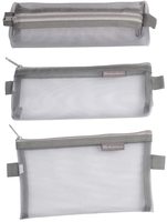 Sac de papeterie en polyester transparent en maille transparente Logo en gros imprimé fermeture éclair Ducoment fichier sac à crayons