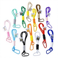 Accessoire de téléphone en peluche courte professionnelle, assortiment de couleurs, logo personnalisé, porte-clés, cordon en polyester personnalisé, lanière.