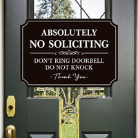 Panneau « Interdisé de solliciter » – Autocollant adhésif en acrylique « Ne pas frapper à la porte » pour porte de maison, noir/couleur personnalisable, 8x12