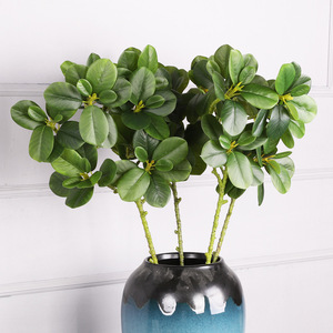 Hojas de Ficus Artificiales QIHAO, Planta Decorativa de Interior de Alta Simulación, Follaje Verde, Múltiples Tamaños, Flor de Seda - Product Image 2