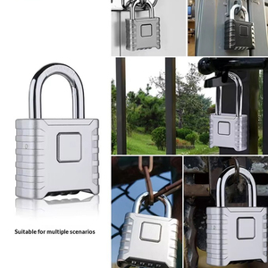 <span class=keywords><strong>Candado</strong></span> de Combinación de Alta Resistencia, Diseño de Cuerpo Integrado, Grillete de Acero Endurecido de 8 mm |   Código Reajustable de 4 Dígitos para Gimnasio en Casa - Product Image 3
