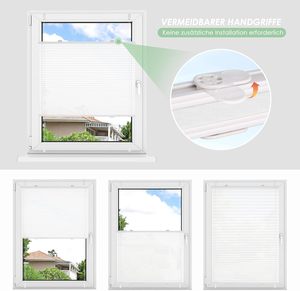 Persiana Enrollable Plisada/Plegable/Translúcida, Fácil de Instalar sin Taladrar, Protección Solar y de Privacidad, Opaca/Translúcida <span class=keywords><strong>para</strong></span> <span class=keywords><strong>Ventanas</strong></span>/Puertas, Blanca - Product Image 5