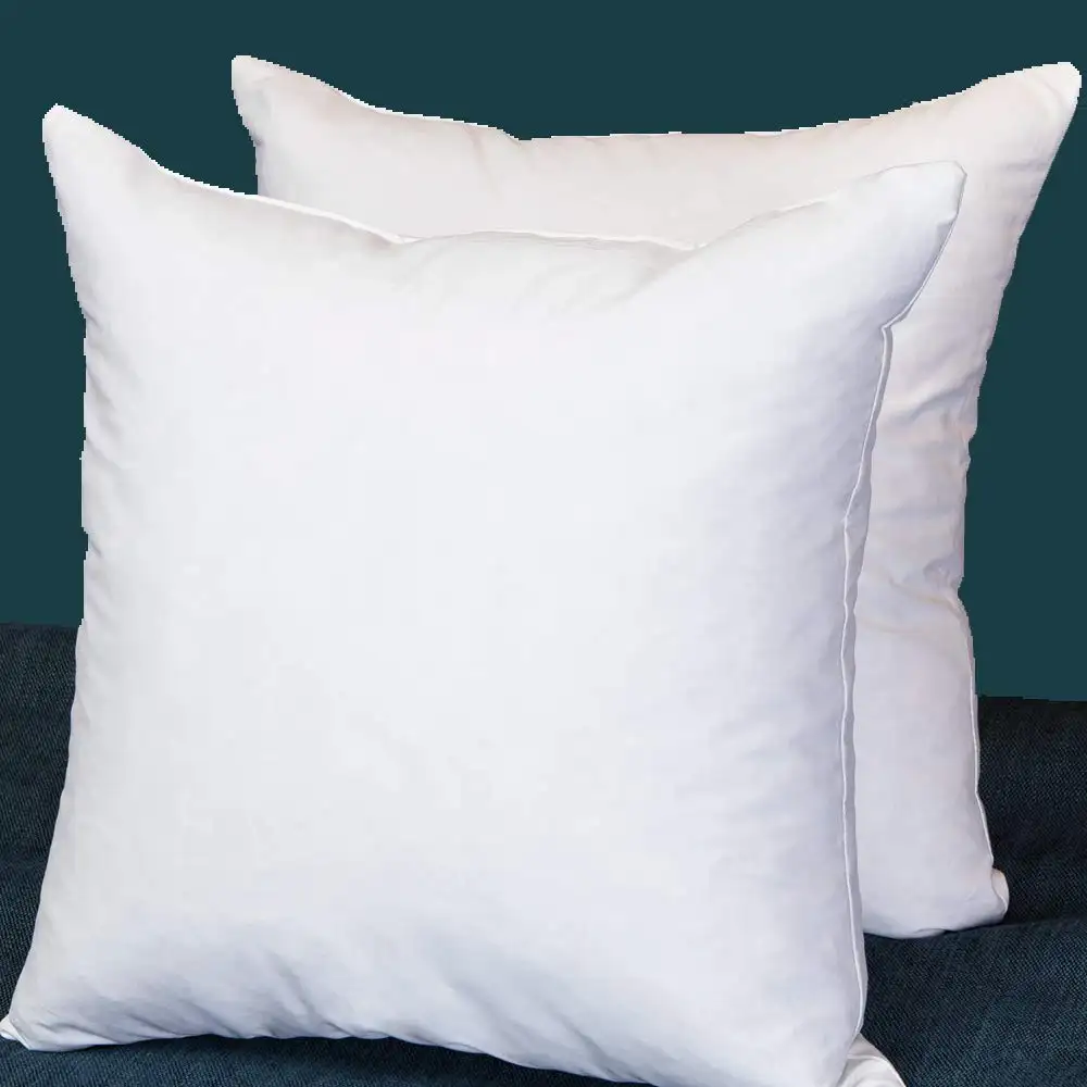 100% Cotton Bedding Down Feather Pillows Square Throw Pillow Insert 18x18 Inch