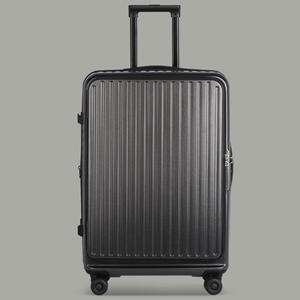 Hoge kwaliteit voorzien van openbaaringsmechanisme PC-materiaal spinner wielen handige deksel <span class=keywords><strong>trolley</strong></span> duurzame koffer TSA-slot uitbreidbare laag bagage - Product Image 1