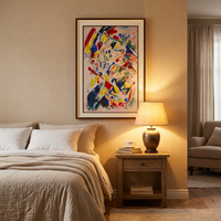 Peinture à l'huile abstraite texturée main, larges coups de pinceau déco murale pour la maison