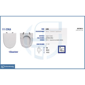 Abattant de toilettes carré moderne pour Hatria-Spea Lara Vase, fermeture douce, multi-matériaux (bois de bambou, plastique PP, résine d'urée UF) - Product Image 5