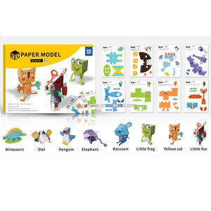 Kit artigianale di carta artigianale regalo cartone animato animale e dinosauro <span class=keywords><strong>3D</strong></span> Puzzle Kit <span class=keywords><strong>Art</strong></span> nessun taglio richiesto giocattoli educativi per bambini - Product Image 6