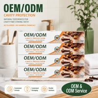 Dentifrice Herbal OEM/ODM à la Clou de Girofle pour la Protection des Dents Contre les Caries 4x100g, Sans Fluorure, Sans Produits Chimiques Ajoutés, Pack Économique pour des Dents Saines et Anti-Caries