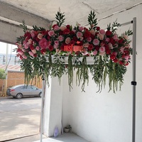 Hortensias de seda Floral al aire libre hoja curva decoración de techo flores colgantes pared Artificial flor techo para boda