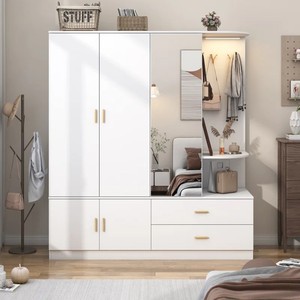 Armario <span class=keywords><strong>de</strong></span> almacenamiento grande hecho a medida, armario <span class=keywords><strong>de</strong></span> pared, último diseño <span class=keywords><strong>de</strong></span> armario <span class=keywords><strong>de</strong></span> <span class=keywords><strong>entrada</strong></span> <span class=keywords><strong>de</strong></span> madera con percha y tocador - Product Image 2