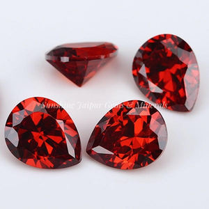 พลอยโกเมนทรงหลวมหลายแง่มุมได้รับการรับรองจาก3X4mm ลูกแพร์จากธรรมชาติมีคุณภาพสูง - Product Image 1