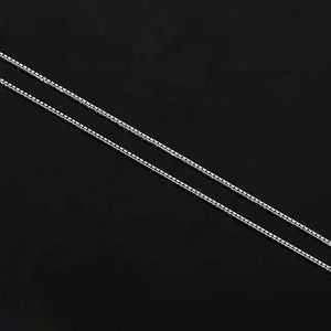 Xinfly Italian Male Lightweight 14K White Gold Plated Silver <b>Men</b> Box <b>Chain</b> Necklace - Product Image 5