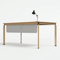 Bureau d'étude moderne de luxe personnalisable, modulaire et mobile, table de bureau à domicile avec revêtement métallique, finition bois et tiroir de rangement pour dossiers