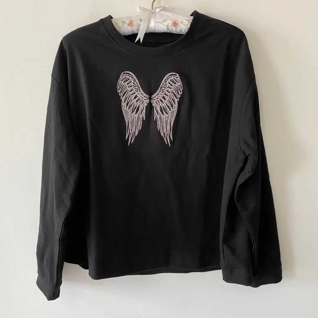 Plus Size Women Cotton Sweatshirts Autumn Winter Clothing With Embroidery