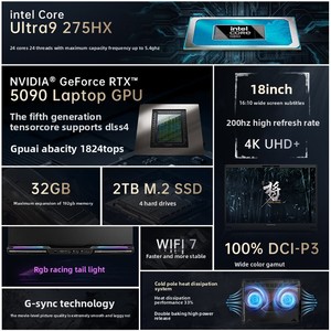 Mới và độc đáo X18 Max rtx5090/5080/ultra9h 24GB 275hx 64GB 18-inch máy tính xách tay chơi game hiệu suất cao với card đồ họa mạnh mẽ - Product Image 5