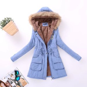 Piumino da donna di alta qualità vendita calda piumino con cappuccio moda invernale piumino lungo caldo casual per donna - Product Image 6