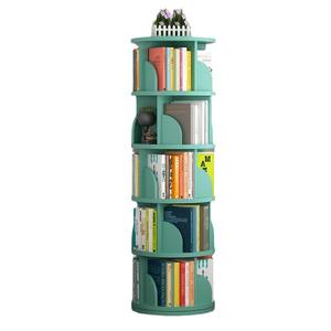 WDY Estantería de madera Estante de almacenamiento de libros de 5 <span class=keywords><strong>niveles</strong></span> Piso creativo 360 Estantería de madera giratoria - Product Image 1