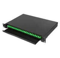 FTTH 1U 19'' 24 ports SC/APC Boîtier de terminaison optique (ODF) OTB de type tiroir coulissant entièrement équipé pour câblage de fibre optique