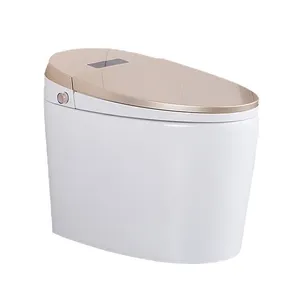 Wc de banheiro, assento aquecedor elétrico de uma peça inteligente automático de banheiro wc de cerâmica montado piso de cerâmica moderno automático