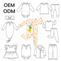 Ensemble de vêtements pour enfants en coton biologique, logo personnalisé brodé, combinaison pour bébé, fabricant de vêtements pour enfants