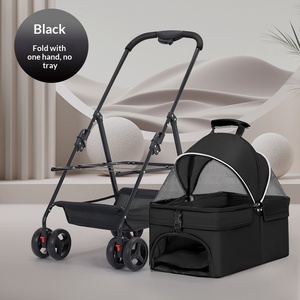 Poussette pour animaux de compagnie en métal légère, pliable et détachable, grand espace, pour s'asseoir, s'allonger et se reposer, convient à deux petits chiens ou un <span class=keywords><strong>chien</strong></span> de taille moyenne - Product Image 3