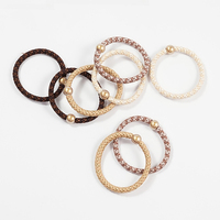 Élastiques à cheveux tissés sur mesure avec perle métallique dorée 5,5 cm, très extensibles, sans couture, doux et durables, attaches pour queue de cheval