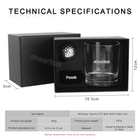 Ensemble de boules de glace pour whisky à prix réduit, en acier inoxydable, avec couvercle noir et plateau, coffret cadeau pour homme