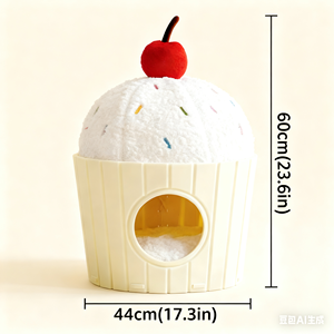 Katzenhaus Niedliche Kuchen-Designs Modern Gefilzte Neueste Plastik-Katzenhöhle Haustierbett Höhle 2 in 1 Umweltfreundliche Materialien - Product Image 5