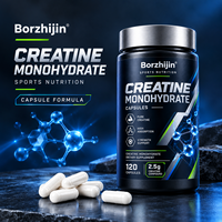 Capsules de créatine monohydrate en marque privée OEM, 120 capsules, absorption élevée, nutrition sportive, soutien à la force