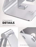Support de téléphone portable en aluminium personnalisé Lamicall, support de téléphone de bureau en métal, angle réglable, antidérapant, support universel pour téléphone portable
