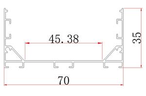 <span class=keywords><strong>Prix</strong></span> d'usine 70*35 profilé de sol léger à LED personnalisable profilés d'extrusion en aluminium pour mur de cuisine voiture avec canaux de lumières à LED - Product Image 6