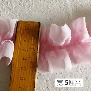 Zsy 5cm thân thiện với môi Voan Xếp Li Ribbon <span class=keywords><strong>Rosette</strong></span> ren <span class=keywords><strong>TRIM</strong></span> trang trí sen lá lượn sóng hoa ren cho DIY Bánh hộp - Product Image 4