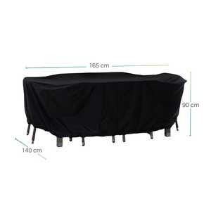 Housse de protection pour mobilier d'extérieur 165x140x90 cm en polyester 210D pour table et 4 chaises, idéale pour le jardin - Product Image 2