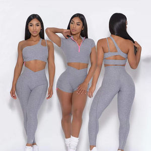 Trajes de Yoga de fitness de color sólido personalizados de secado rápido transpirable correr entrenamiento deportes ropa de yoga - Product Image 1