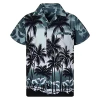 Camisas havaianas de manga curta impressão 3d, camisetas casuais de praia floral, cor havaiana, aloha, roupas masculinas
