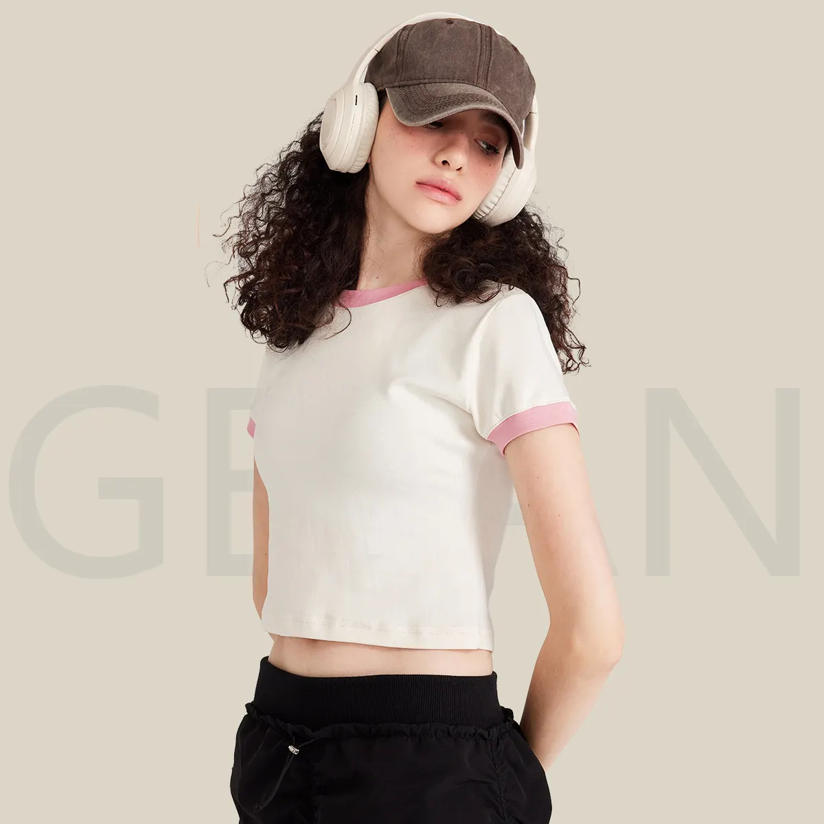 220 Gsm 100% Cotton Top Blank Women T-shirt High Quality Custom Screen Printed Casual Short Navel Cropped Crop Top For Women