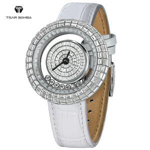 <span class=keywords><strong>Reloj</strong></span> de Pulsera para Mujer TSAR BOMBA <span class=keywords><strong>Jacob</strong></span> Fashion con Correa de Cuero y Cristal, Movimiento de Cuarzo por Ronda - Product Image 1