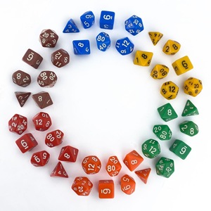DND d & d-Juego de dados de plástico poliédricos, juego de dados de colores sólidos personalizados, 7 Uds. Por juego, alta calidad, venta al por mayor - Product Image 1