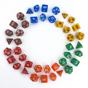 DND D D Game Solid Colors Custom 7pcs Per Set High Quality Polyhedral Colored Plastic Dice Wholesale Dice Sets